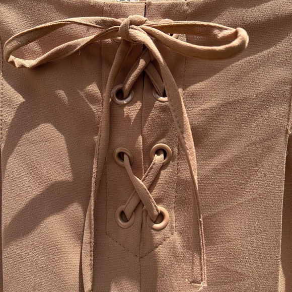 MISS SELFRIDGE London Pants Womens Size 8 High Waist Lace Up Wide Leg Culottes - Picture 5 of 8